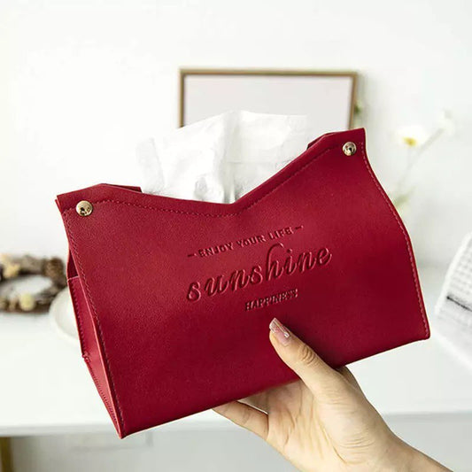 Red eco-leather napkin holder