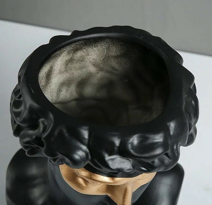 Ceramic vase bust David black 24 cm
