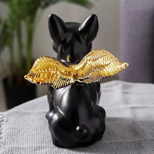 Bulldog figurine with wings
