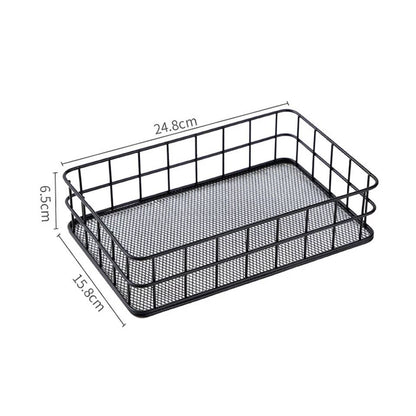Metal storage basket black 24.8 cm