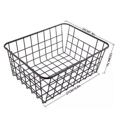 Metal storage basket black 27 cm