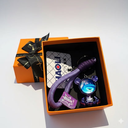 Keychain space bear purple