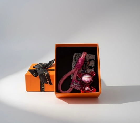 Keychain space bear red