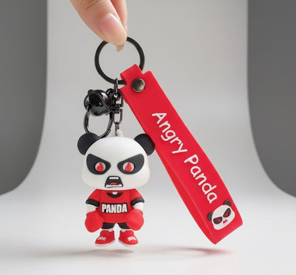 Keychain angry panda red