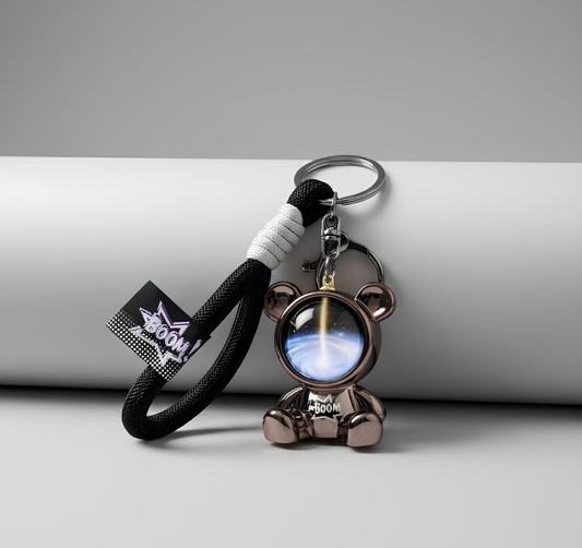 Keychain Space bear metal brown