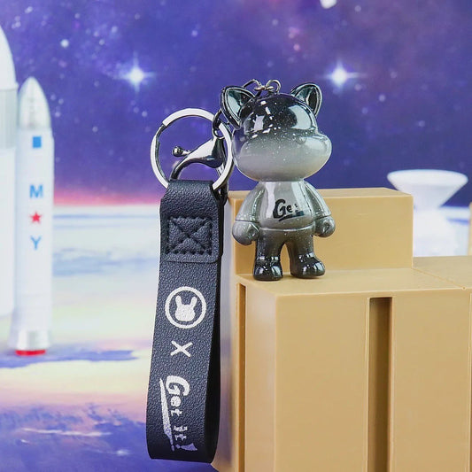 Keychain star cat black