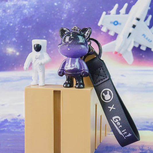 Keychain star cat purple