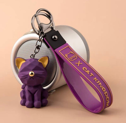 Keychain cat purple