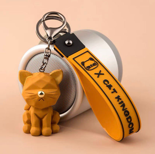 Keychain cat orange