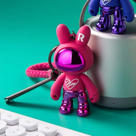 Keychain space rabbit red