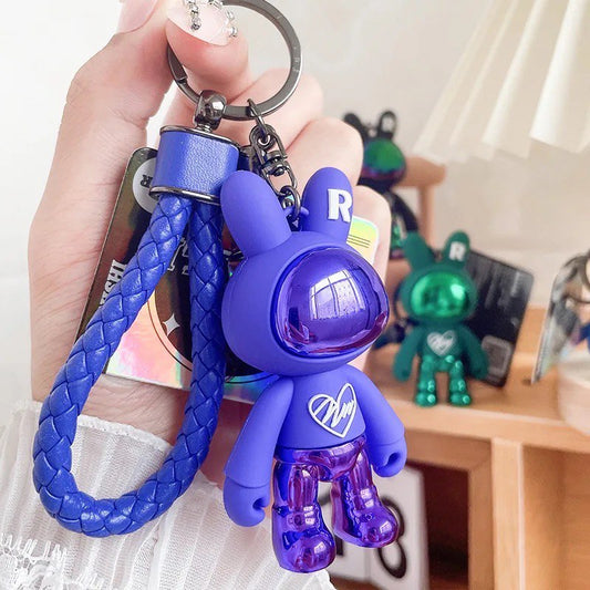 Keychain space rabbit purple