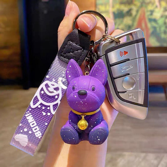 Keychain Bulldog purple