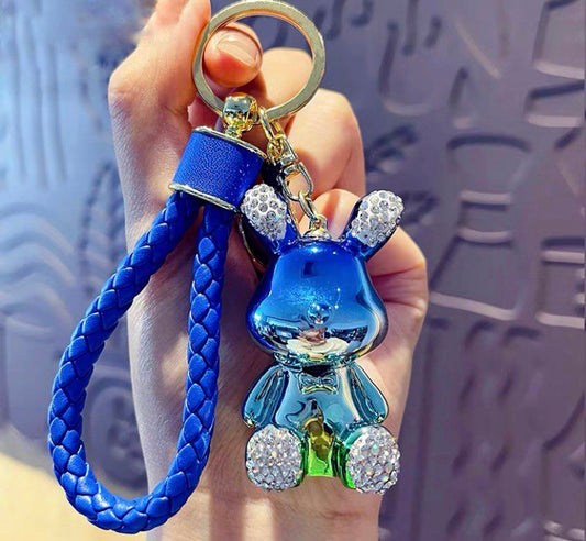 Keychain rabbit blue shine