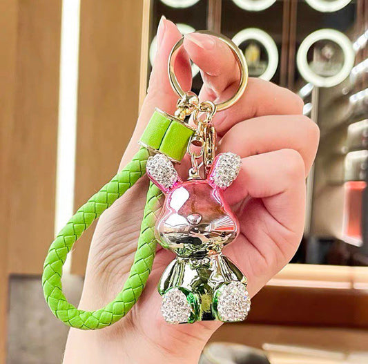 Keychain rabbit green shine