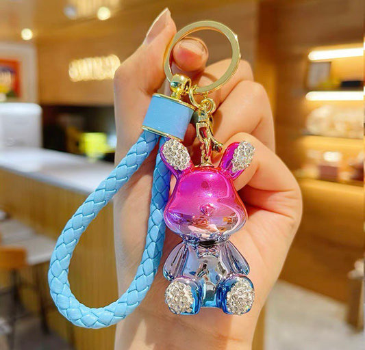 Keychain rabbit blue shine