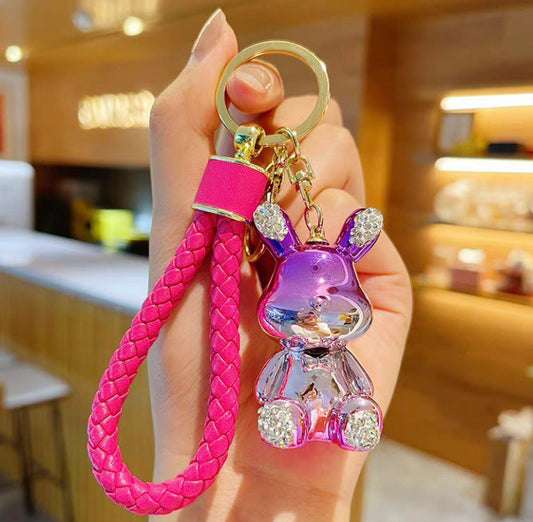 Keychain rabbit red shine