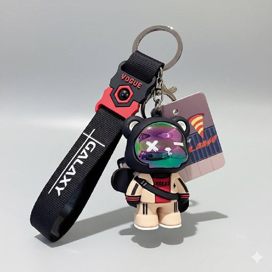 Keychain cool bear with skateboard
