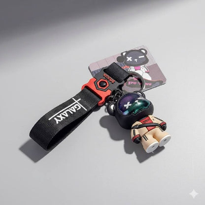 Keychain cool bear with skateboard