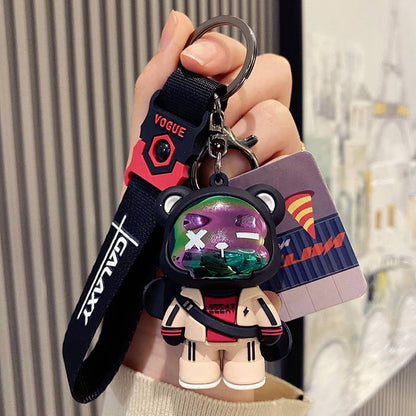Keychain cool bear with skateboard