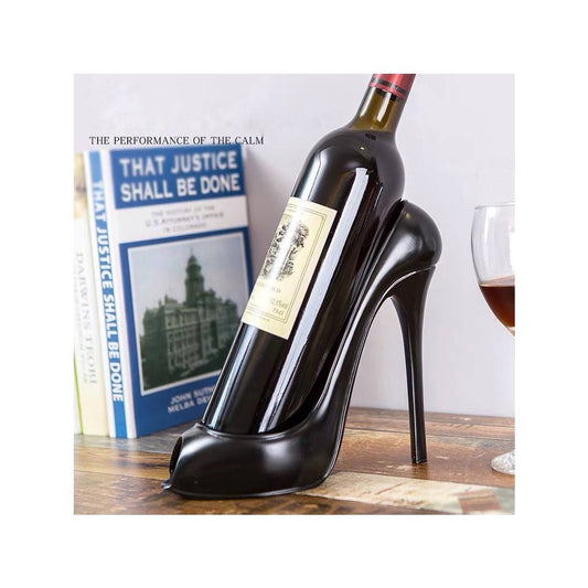 Shoe bottle holder black. Stylish wine holder