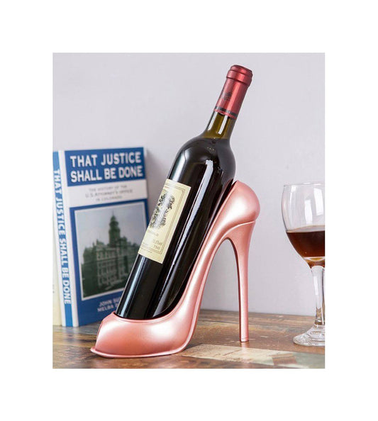 Shoe bottle holder pink. Stylish wine holder