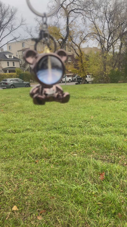 Keychain Space bear metal brown