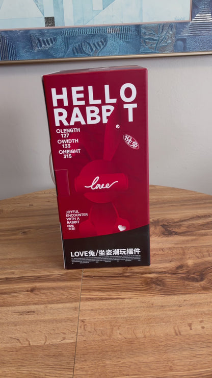 Modern Red Cosmic Bunny Figurine