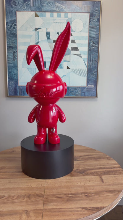 Large 103cm Red Rabbit Astronaut Floor Statue