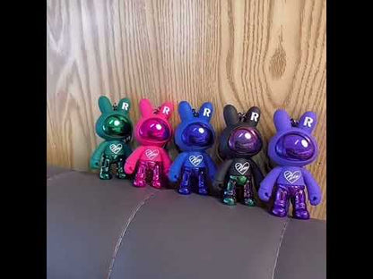 Keychain space rabbit green