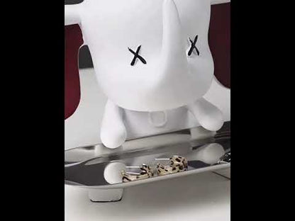 Black elephant figurine with tray