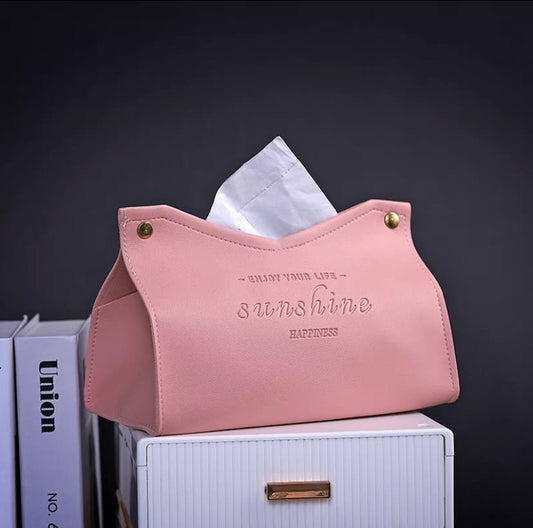 Pink eco-leather napkin holder