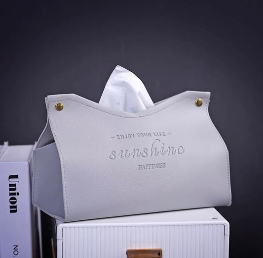 Gray eco-leather napkin holder