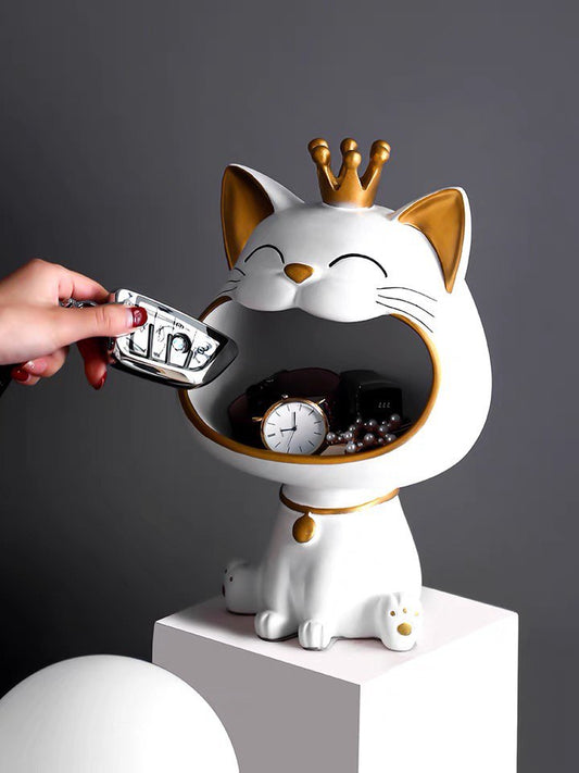 White cat figurine