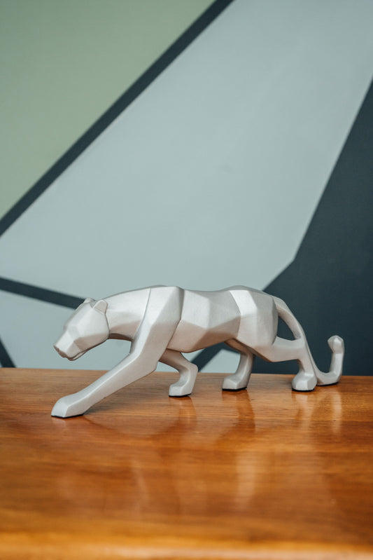 Silver panther figurine
