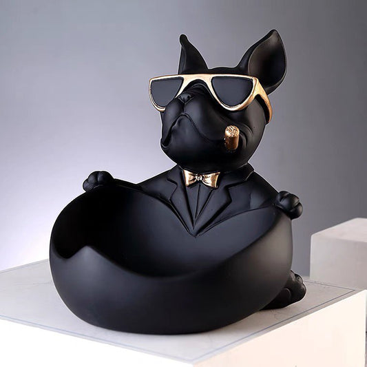 Black French bulldog figurine