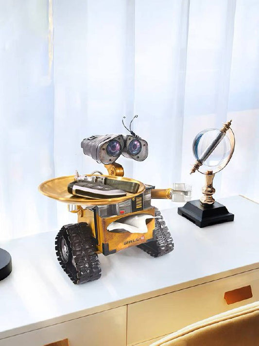 Metal robot figurine and napkin holder