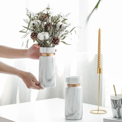 White marble vase