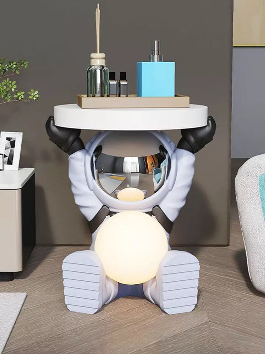 Astronaut coffee table with night light, blue color